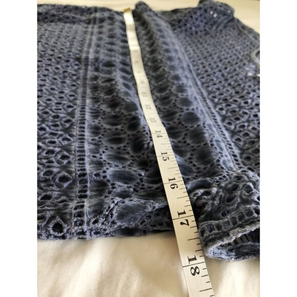 Prose & Poetry Women's Silk Blend Swimsuit Cover Up XS Blue Vacation Beach Pool - Picture 6 of 7